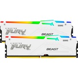 Kingston FURY FURY Beast 32GB 6400MT/s DDR5 CL32 DIMM (Kit de 2) White RGB EXPO, Memoria RAM blanco, 32 GB, 2 x 16 GB, DDR5, 288-pin DIMM, Blanco