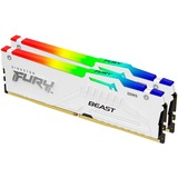 Kingston FURY FURY Beast 32GB 6400MT/s DDR5 CL32 DIMM (Kit de 2) White RGB EXPO, Memoria RAM blanco, 32 GB, 2 x 16 GB, DDR5, 288-pin DIMM, Blanco