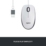Logitech M100, Ratón blanco/Gris