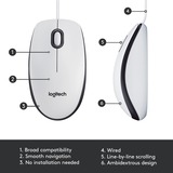 Logitech M100, Ratón blanco/Gris