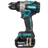 Makita Taladro atornillador percutor a batería DHP492RTJ, 18Volt, Martillo atornillador azul/Negro