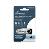 MediaRange USB 2.0 4GB, Lápiz USB negro/Plateado