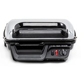 Tefal Ultra Compact 600 Classic GC3050, Barbacoa de contacto plateado/Negro, Negro, Metálico, Titanio, Acero inoxidable, Rectangular, Plancha, 600 cm², Tapa con bisagra, Tapa de bloqueo