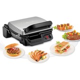 Tefal Ultra Compact 600 Classic GC3050, Barbacoa de contacto plateado/Negro, Negro, Metálico, Titanio, Acero inoxidable, Rectangular, Plancha, 600 cm², Tapa con bisagra, Tapa de bloqueo