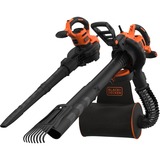 BLACK+DECKER BEBLV301-QS soplador de hoja 3000 W, Aspirador/soplador negro/Naranja, Soplador de mochila, 206 kmh, 404 kmh, 268 m³/h, 72 L, Negro, Naranja