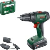 Bosch Universaldrill 18 1450 RPM Sin llave 1,2 kg Verde, Taladro/destornillador verde/Negro, Taladro de pistola, Sin llave, Verde, 1 cm, 1450 RPM, 3 cm