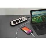 Brennenstuhl Regleta de enchufes estilo Eck 4 tomas negro/Acero fino