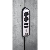 Brennenstuhl Regleta de enchufes estilo Eck 4 tomas negro/Acero fino