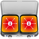 Campingaz Camping Kitchen 2 Grill & Go Caravan, 30 mbar, Cocina de gas gris/Negro