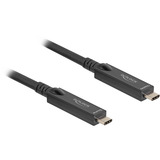 DeLOCK Cable USB-C óptico activo 8K video + datos + PD negro