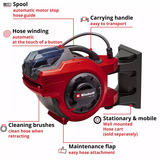 EINHELL Carrete de manguera a batería Power X-Change GE-HR 18/30 WH Li-Solo, 18 Voltios, Soporte para manguera rojo
