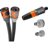 GARDENA Manguera textil Liano Life 1/2", juego de 15 metros gris oscuro/Naranja