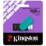 Kingston DataTraveler 128GB Portable USB 3.2 Gen 1 Exodia S (Black/Turquoise), Lápiz USB negro/Celeste, 128 GB, USB tipo A, 3.2 Gen 1 (3.1 Gen 1), Girar, 8,32 g, Negro, Turquesa
