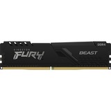 Kingston FURY FURY Beast 16GB 3600MT/s DDR4 CL18 DIMM Black, Memoria RAM negro, 16 GB, 1 x 16 GB, DDR4, 288-pin DIMM