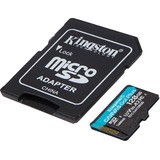 Kingston Tarjeta microSDXC Canvas Go Plus Gen4 de 128 GB, 200 MB/s, A2 U3 V30 y adaptador, Tarjeta de memoria negro, 200 MB/s, A2 U3 V30 y adaptador, 128 GB, MicroSD, Clase 10, UHS-I, 200 MB/s, 100 MB/s