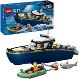 LEGO City Persecución en Barco de Policía, Juegos de construcción Juego de construcción, 6 año(s), Plástico, 264 pieza(s), 621 g