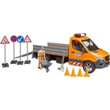 bruder MB Sprinter municipal con módulo de luz y sonido, Automóvil de construcción naranja