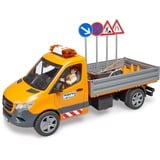 bruder MB Sprinter municipal con módulo de luz y sonido, Automóvil de construcción naranja