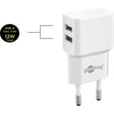 goobay Set de carga dual Micro-USB 18 Watt, Cargador blanco