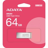ADATA UR350 unidad flash USB 64 GB USB tipo A 3.2 Gen 1 (3.1 Gen 1) Marrón, Lápiz USB níquel/Marrón, 64 GB, USB tipo A, 3.2 Gen 1 (3.1 Gen 1), 100 MB/s, Sin tapa, Marrón