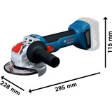 Bosch GWX 18V-8 Professional, 06019N9100, Amoladora angular azul/Negro