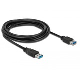 DeLOCK Cable de extensión USB 3.2 Gen 1, conector USB-A > toma USB-A, Cable alargador negro