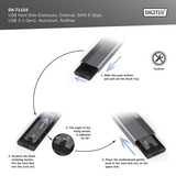Digitus USB M.2 SSD, Caja de unidades aluminio