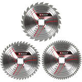 EINHELL Juego de hojas de sierra circular HM, Ø 250 x 30mm, 2,5mm, 24 dientes / 42 dientes / 60 dientes 