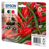 Epson 503XL cartucho de tinta 4 pieza(s) Original Alto rendimiento (XL) Negro, Cian, Magenta, Amarillo Alto rendimiento (XL), Negro, Cian, Magenta, Amarillo, 9,2 ml, 6,4 ml, 4 pieza(s), Multipack