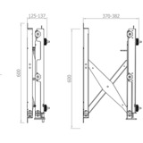 HAGOR VWH-5 2,67 m (105") Negro, Soporte de pared negro, 150 kg, 165,1 cm (65"), 2,67 m (105"), 400 x 400 mm