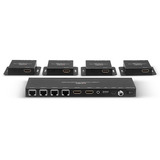 Lindy Extensor divisor HDMI e IR de 4 puertos, Splitter HDMI negro