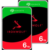 UGREEN DH2300 + 2x 6 TB Seagate IronWolf HDD Paquete, NAS negro