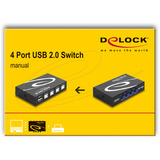 DeLOCK 87634 serie de caja de interruptor Alámbrico, Conmutador USB Alámbrico, 112 x 67 x 29 mm