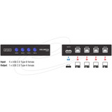 DeLOCK 87634 serie de caja de interruptor Alámbrico, Conmutador USB Alámbrico, 112 x 67 x 29 mm