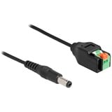 DeLOCK Adaptador de conector DC 5,5 x 2,1 mm a bloque terminal negro