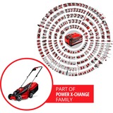 EINHELL GE-CM 18/30 Li (1x3,0Ah) Cortacésped manual Batería Negro, Rojo rojo/Negro, 0Ah), Cortacésped manual, 150 m², 30 cm, 3 cm, 7 cm, Hojas cilíndricas