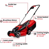 EINHELL GE-CM 18/30 Li (1x3,0Ah) Cortacésped manual Batería Negro, Rojo rojo/Negro, 0Ah), Cortacésped manual, 150 m², 30 cm, 3 cm, 7 cm, Hojas cilíndricas