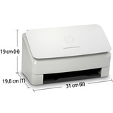 HP Scanjet Enterprise Flow 5000 s5 Escáner alimentado con hojas 600 x 600 DPI A4 Blanco, Escáner de alimentación de hojas gris, 216 x 3100 mm, 600 x 600 DPI, Escáner alimentado con hojas, Blanco, CMOS CIS, 7500 páginas