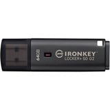 Kingston IronKey Locker+ 50 G2 64 GB, Lápiz USB antracita