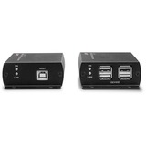 Lindy 42710 extensor KVM Transmisor y receptor, Extensor USB negro, Transmisor y receptor, Alámbrico, 140 m, Cat5e, Cat6, Negro, Aluminio