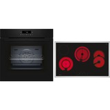 Neff B2CCJ7AK3 + T18SDH9L0 sets de electrodoméstico de cocina Cerámico Horno eléctrico, Juego para horno negro/Acero fino, Cerámico, 4 zona(s), Vidrio y cerámica, Negro, Tocar, 79,5 cm