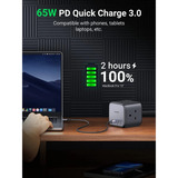 UGREEN DigiNest Cube regleta de enchufes (3 enchufes AC + 65W 2A2C) 