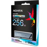 ADATA UE800 unidad flash USB 256 GB USB Tipo C 3.2 Gen 2 (3.1 Gen 2) Plata, Lápiz USB aluminio (cepillado), 256 GB, USB Tipo C, 3.2 Gen 2 (3.1 Gen 2), 1000 MB/s, Deslizar, Plata