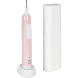 Braun Pro 1 Cross Action Pink con estuche de viaje, Cepillo de dientes eléctrico rosa neón
