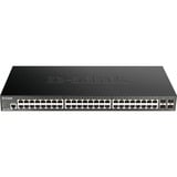 D-Link DGS-1250-52X Gestionado L3 Gigabit Ethernet (10/100/1000) Negro, Interruptor/Conmutador Gestionado, L3, Gigabit Ethernet (10/100/1000), Montaje en rack