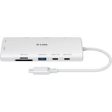 D-Link DUP-A01 hub de interfaz USB 3.2 Gen 1 (3.1 Gen 1) Type-C 10000 Mbit/s Blanco, Hub USB blanco, USB 3.2 Gen 1 (3.1 Gen 1) Type-C, RJ-45, USB 3.2 Gen 1 (3.1 Gen 1) Type-A, USB 3.2 Gen 1 (3.1 Gen 1) Type-C, MicroSD (TransFlash), SD, 10000 Mbit/s, 60 Hz, 3860 x 2160
