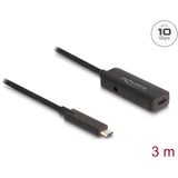 DeLOCK Cable de extensión activo USB 3.2 Gen 2, conector USB-C > toma USB-C, Cable alargador negro