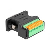 DeLOCK Conector D-Sub 9 pines macho > adaptador de bloque terminal con pulsador negro