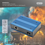 Digitus Convertidor de medios industrial 10/100/1000 Base-TX a 1000 Base-FX 