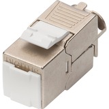 Digitus DN-93615-24 módulo de conector de red, Módulo Keystone plateado/blanco, Plata, Níquel, Zinc, -20 - 70 °C, 14 mm, 34 mm